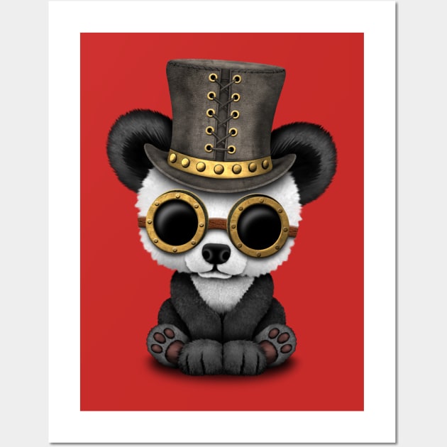 Steampunk Baby Panda Bear Cub Wall Art by jeffbartels